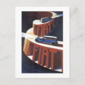 Vintag Fiat Ad Postkarte (Vorderseite)