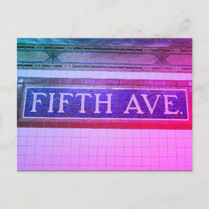 Vintag Fifth Avenue Sign - Manhattan, NYC Postkarte