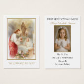 Vintag First Communion Keepake - Girl's Foto (Vorne & Hinten)