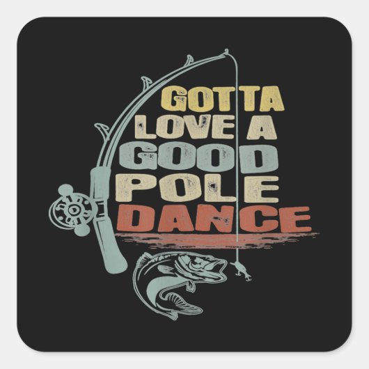 Vintag Fischen Cool Opa Quadratischer Aufkleber (Vorderseite)