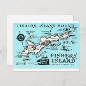 Vintag Fishers Island NY Karte (Vorne/Hinten)