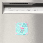 Vintag Flamingo Light Blue Magnet (In Situ (Geschirrspüler))
