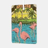 Vintag Flamingo Ornament Aus Metall (Vorderseite links)
