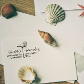 Vintag Flamingo Rücksendeadresse Gummistempel