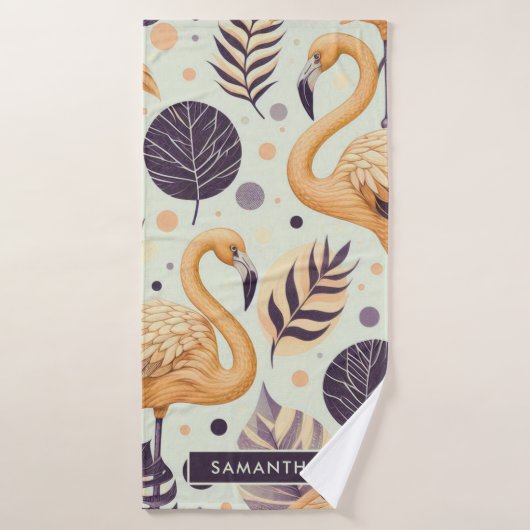 Vintag Flamingo Seamless Badehandtuch (Badehandtuch)