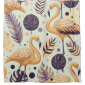 Vintag Flamingo Seamless Duschvorhang (Vorderseite)