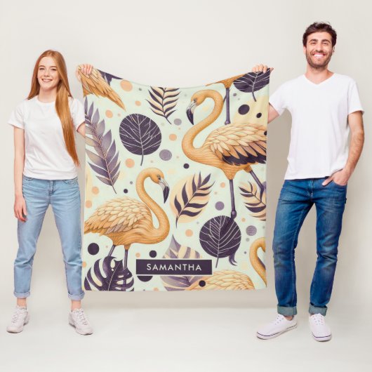 Vintag Flamingo Seamless Fleecedecke (Beispiel)