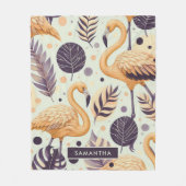 Vintag Flamingo Seamless Fleecedecke (Vorderseite)
