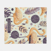 Vintag Flamingo Seamless Fleecedecke (Vorderseite (Horizontal))