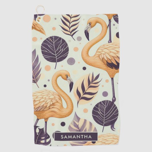 Vintag Flamingo Seamless Golfhandtuch (Vorderseite)