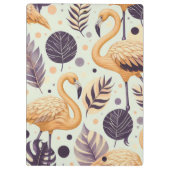 Vintag Flamingo Seamless Klemmbrett (Rückseite)