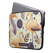 Vintag Flamingo Seamless Laptopschutzhülle (Vorderseite Links)