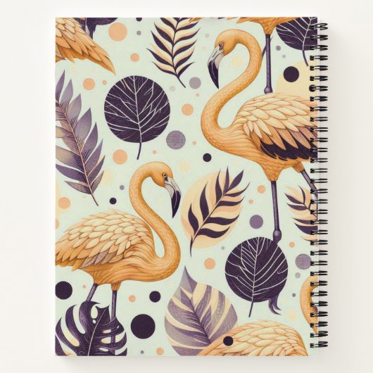 Vintag Flamingo Seamless Notizblock (Rückseite)