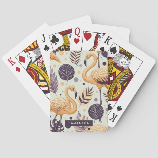 Vintag Flamingo Seamless Spielkarten (Rückseite)