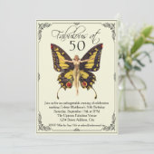 Vintag Flapper 50. Geburtstag Einladung (Stehend Vorderseite)