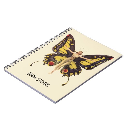 Vintag Flapper Butterfly Personalisiert Notizblock (Linke Seite)