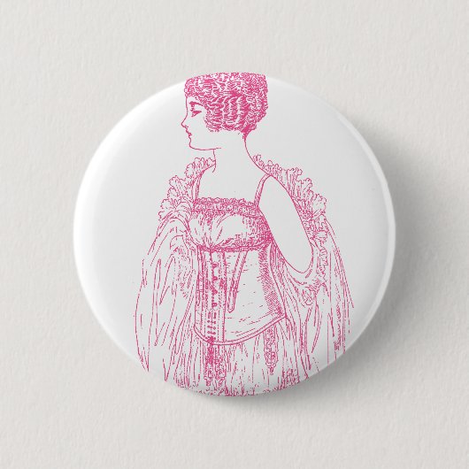 Vintag Flapper Corset Pink Button (Vorderseite)
