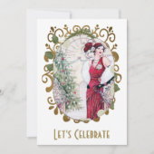 Vintag Flapper Gatsby Holiday Weihnachts-Party Einladung (Vorderseite)