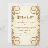 Vintag Flapper Gatsby Holiday Weihnachts-Party Einladung (Rückseite)