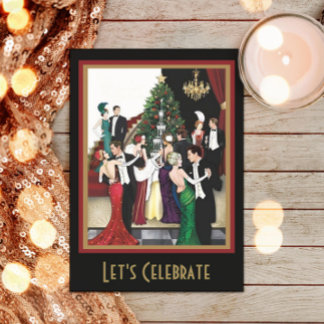 Vintag Flapper Gatsby Holiday Weihnachts-Party Einladung