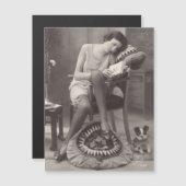 Vintag Flapper Girl 1920er-Magnetkarte Magnetkarte (Vorne/Hinten)
