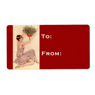 Vintag Flapper Holiday-Geschenk-Tag