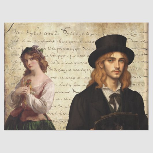 Vintag Flirt Seidenpapier (Vorderseite)