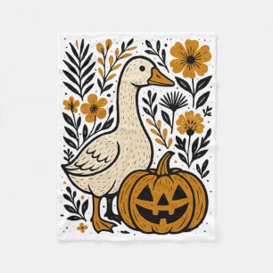 Vintag Floral Boho Albern Goose Pumpkin Niedlich H Fleecedecke
