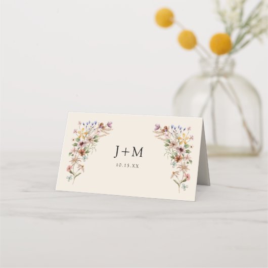 Vintag Floral Boho Platzkarte (Rückseite)