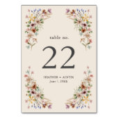 Vintag Floral Boho Tischnummern (Rückseite)