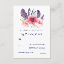 Vintag Floral Boho Wedding RSVP