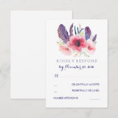 Vintag Floral Boho Wedding RSVP Karte (Vorne/Hinten)