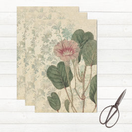 Vintag floral Botanisch Seidenpapier