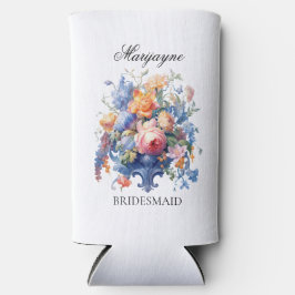 Vintag Floral Bouquet Bridesmaid Vorschlag Geschen Selters Dosenkühler