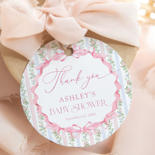 Vintag Floral Bow Girl Babydusche Danke Geschenkanhänger
