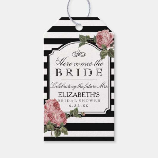 Vintag Floral Brautparty Guest Fevor Geschenkanhänger (Vorderseite)