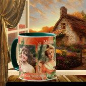 Vintag Floral Bridesmaid Vielen Dank Foto Tasse