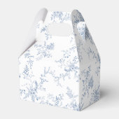 Vintag Floral French Blue Wedding Monogram Geschenkschachtel (Rückseite)