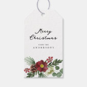 Vintag floral frohe Weihnachten Geschenkanhänger (Vorderseite)