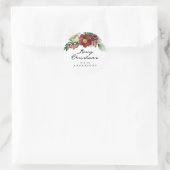 Vintag floral frohe Weihnachten Runder Aufkleber (Tasche)