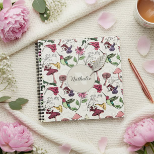 Vintag Floral Hummingbird Pattern Elfenbeinküste Notizblock