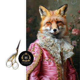 Vintag Floral King Louis Fox Decoupage Seidenpapier