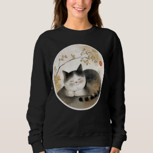 Vintag Floral Kitten Retro Japanisch Art Pet Niedl Sweatshirt