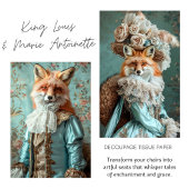 Vintag Floral Marie Antoinette Fox Decoupage Seidenpapier