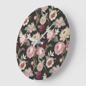 Vintag Floral Mary Delany Inspiriert Große Wanduhr (Winkel)