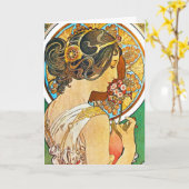 Vintag Floral Mucha Karte (Gelbe Blume)