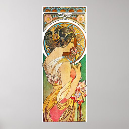 Vintag Floral Mucha Poster (Vorne)