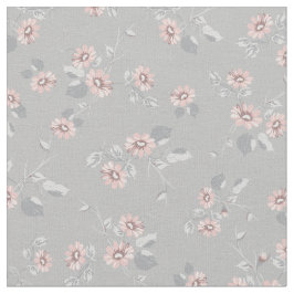 Vintag Floral Pink Daisies Französisches Land Grau Stoff