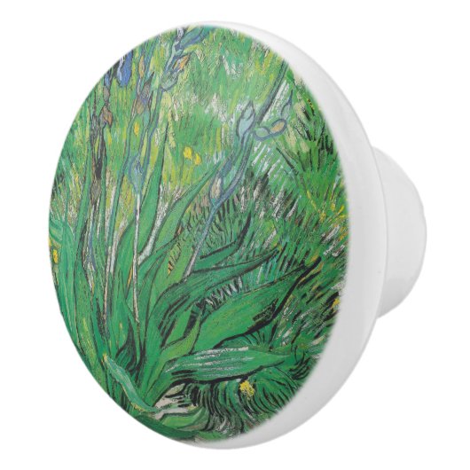 Vintag Floral Van Gogh Iris Keramikknauf (Rechts)