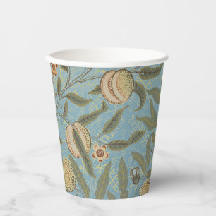 Vintag Floral William Morris Frucht Blauer Blume Pappbecher